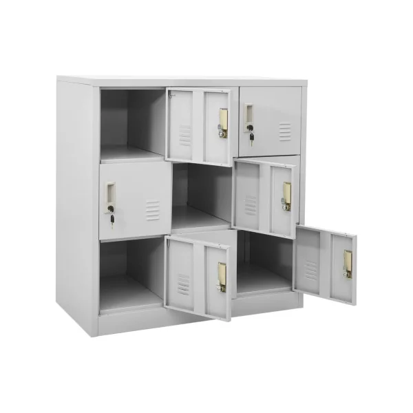Casier vestiaire armoire en acier 9 compartiments gris Vestiaire professionnel Armoire métal 9 cases