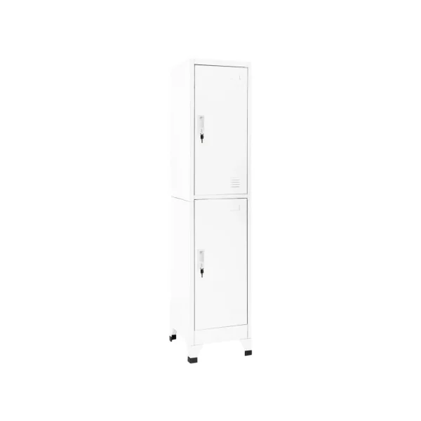 Casier vestiaire armoire en acier x2 blanc vestiaire professionnel casier métallique