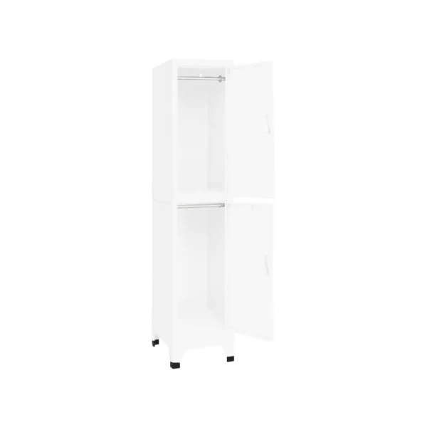 Casier vestiaire armoire en acier x2 blanc vestiaire professionnel casier métallique