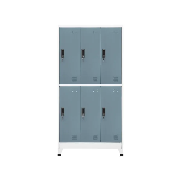 Casier vestiaire gris/gris foncé armoire acier x6 Vestiaire professionnel Armoire métal 6 cases