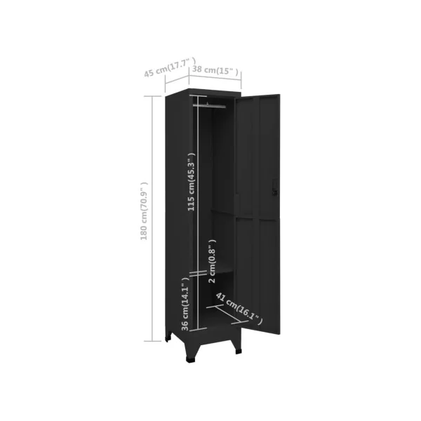 Casier vestiaire noir Armoire acier Vestiaire professionnel Armoire métal