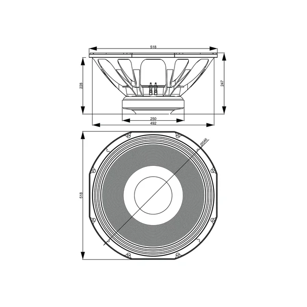 CELTO 21SW1800 21" Subwoofer, ferrite, panier aluminium