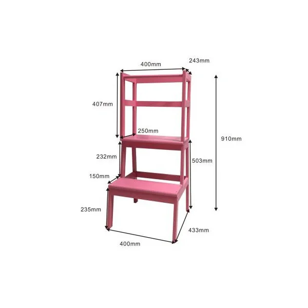 Chaise d'apprentissage enfant rose Montessori chaise enfant tour apprentissage barre anti-chute