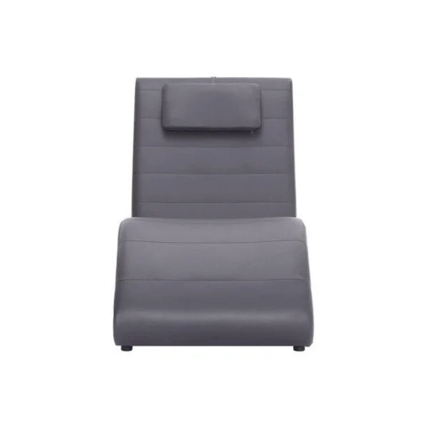 Chaise longue relaxation gris pied design fauteuil de salon design en similicuir