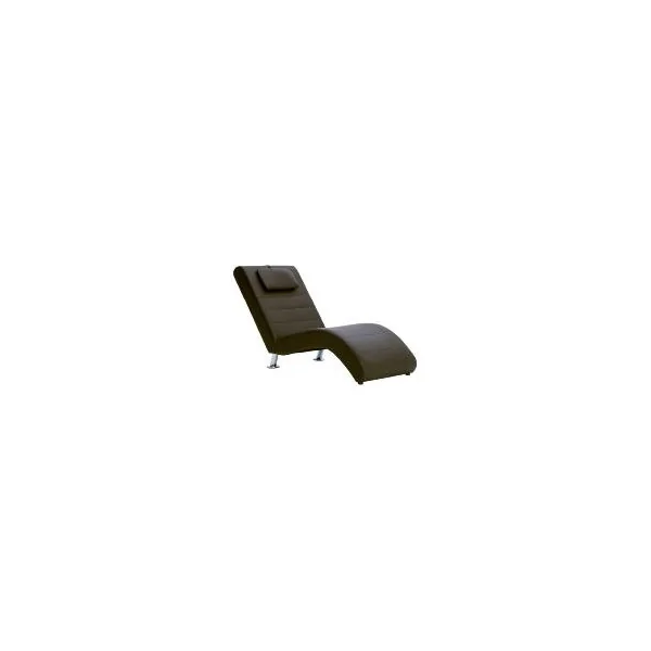 Chaise longue relaxation marron pied design fauteuil de salon design en similicuir