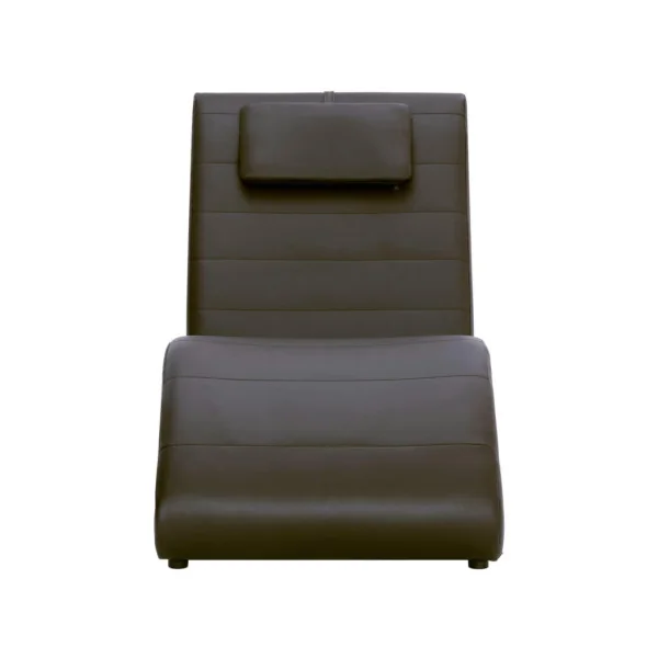 Chaise longue relaxation marron pied design fauteuil de salon design en similicuir