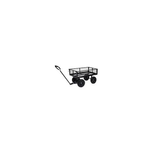 Chariot de jardin noir tout terrain 250 kg de charge chariot de transport en acier robuste