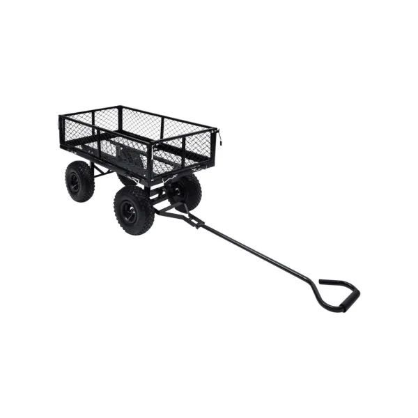 Chariot de jardin noir tout terrain 250 kg de charge chariot de transport en acier robuste