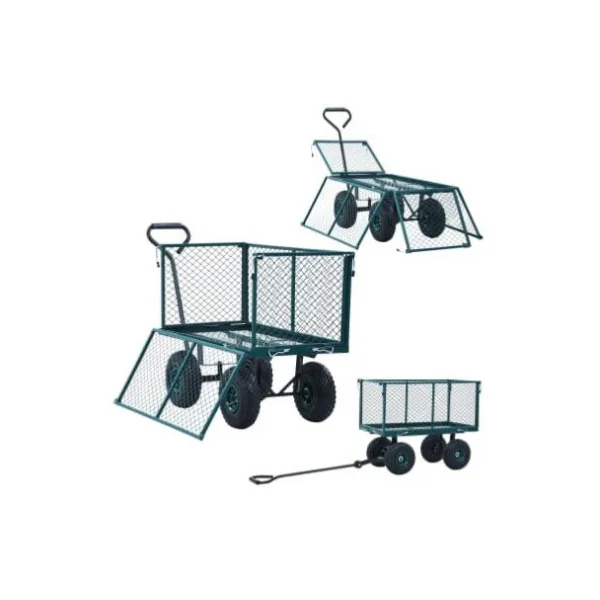Chariot de jardin tout terrain 350 kg de charge chariot de transport en acier robuste