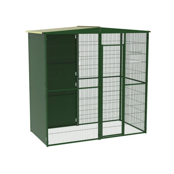 Chatière 2x1x2 m avec toiture et panneaux coupe vent Chatière extérieure maille soudée robuste Chatière jardin