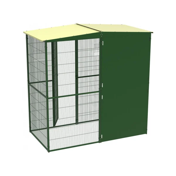 Chatière 2x1x2 m avec toiture et panneaux coupe vent Chatière extérieure maille soudée robuste Chatière jardin