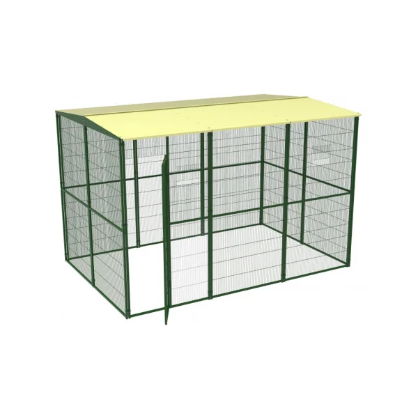 Chatière 3x2x2 m avec toiture complète Chatière extérieure maille soudée robuste Chatière jardin