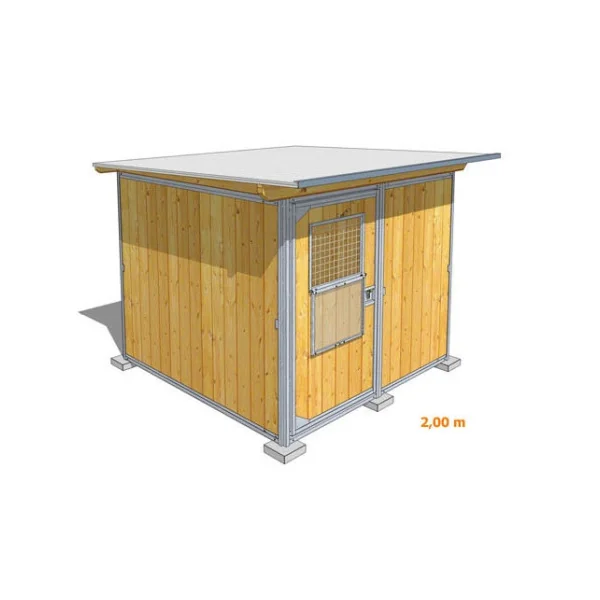 Chenil 2x2x1,86 m + toit + plancher