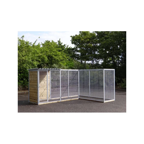 Chenil 400x300 cm enclos chien extérieur avec toit galvanisé Chenil costaud