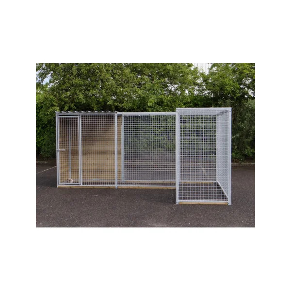 Chenil 400x300 cm enclos chien extérieur avec toit galvanisé Chenil costaud