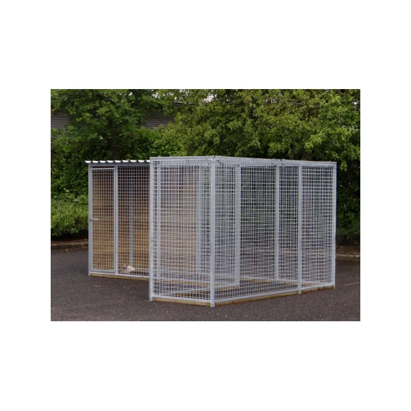 Chenil 400x300 cm enclos chien extérieur avec toit galvanisé Chenil costaud