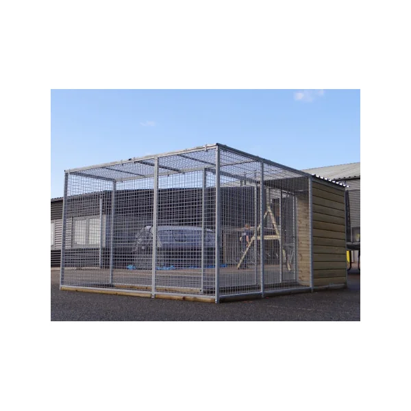 Chenil 400x300 cm enclos chien extérieur avec toit galvanisé Chenil costaud