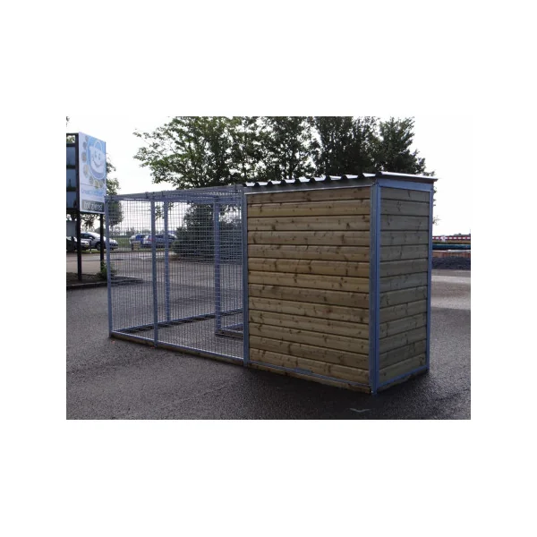 Chenil 400x300 cm enclos chien extérieur avec toit galvanisé Chenil costaud