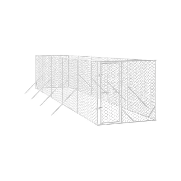 Chenil grillagé 10x2x2m 20m² Enclos extérieur galvanisé pour chien