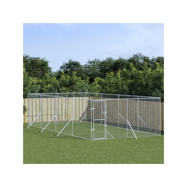 Chenil grillagé 10x6x2m 60m² Enclos extérieur galvanisé pour chien