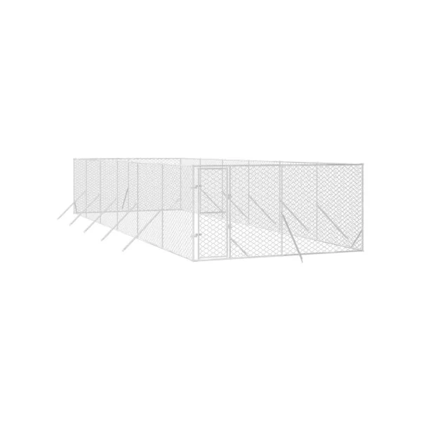 Chenil grillagé 12x4x2m 48m² Enclos extérieur galvanisé pour chien