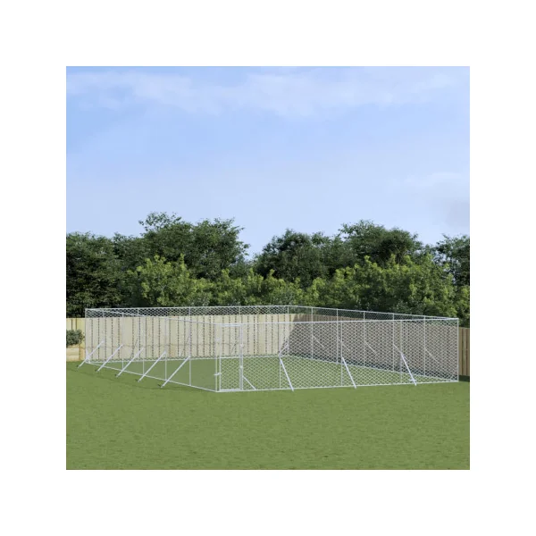 Chenil grillagé 12x8x2m 96m² Enclos extérieur galvanisé pour chien