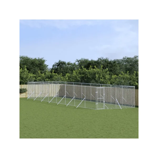 Chenil grillagé 16x4x2m 64m² Enclos extérieur galvanisé pour chien galvanisé pour chien