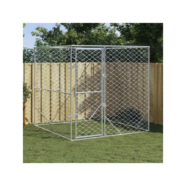 Chenil grillagé 2x2x2m Enclos extérieur galvanisé pour chien
