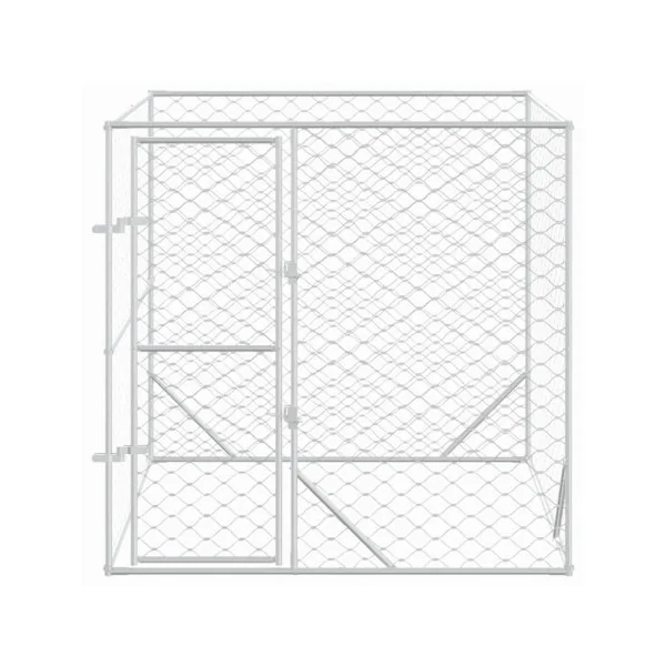 Chenil grillagé 2x2x2m Enclos extérieur galvanisé pour chien