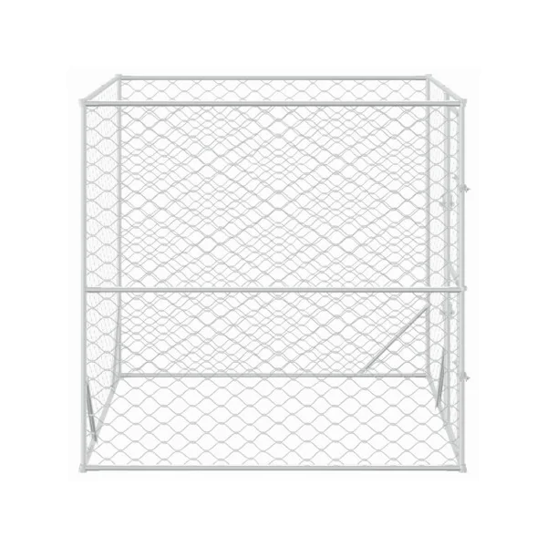 Chenil grillagé 2x2x2m Enclos extérieur galvanisé pour chien