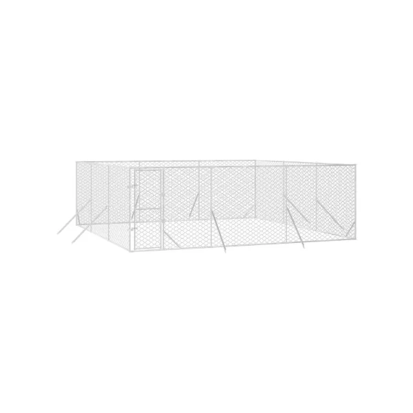 Chenil grillagé 6x6x2m 36m² Enclos extérieur galvanisé pour chien