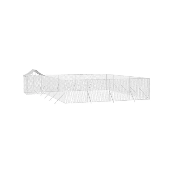 Chenil grillagé avec Toit 10x8x2,50m Enclos extérieur galvanisé
