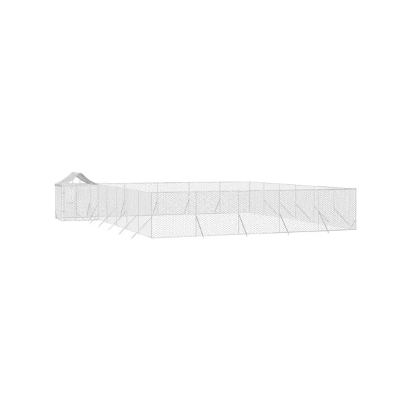 Chenil grillagé avec Toit 12x12x2,50m Enclos extérieur galvanisé pour chien