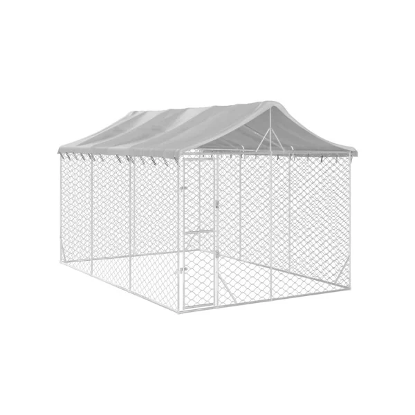 Chenil grillagé avec Toit 3x4,50x2,50m 13,5m² Enclos extérieur galvanisé