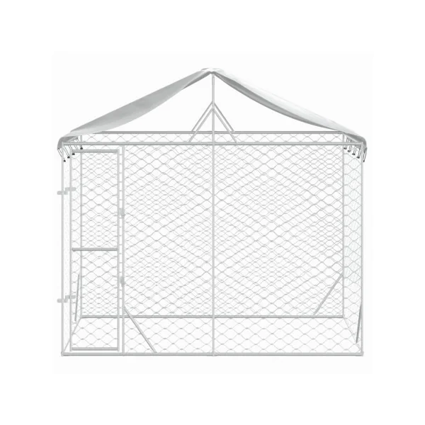 Chenil grillagé avec toit 4,50m² Enclos extérieur galvanisé pour chien