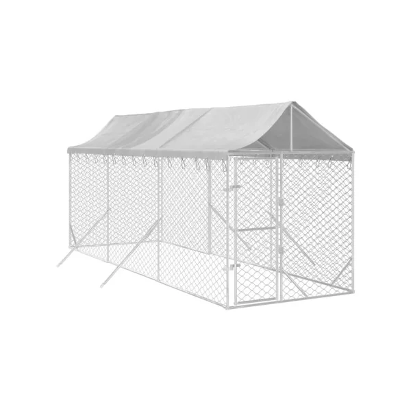 Chenil grillagé avec Toit 6x2x2,50m 12m² Enclos extérieur galvanisé
