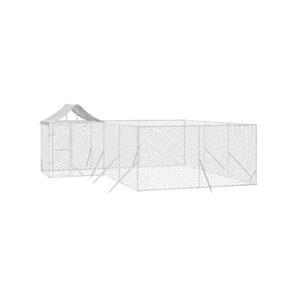 Chenil grillagé avec Toit 6x6x2,50m Enclos extérieur galvanisé