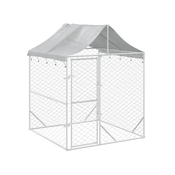Chenil grillagé + toit 2x2x2,50m Enclos extérieur galvanisé pour chien