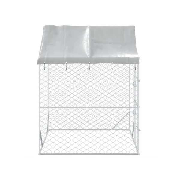Chenil grillagé + toit 2x2x2,50m Enclos extérieur galvanisé pour chien