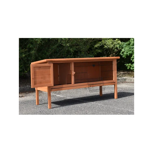 Clapier lapin en bois de pin massif 136 cm Clapier pilotis Clapier maille anti rongement