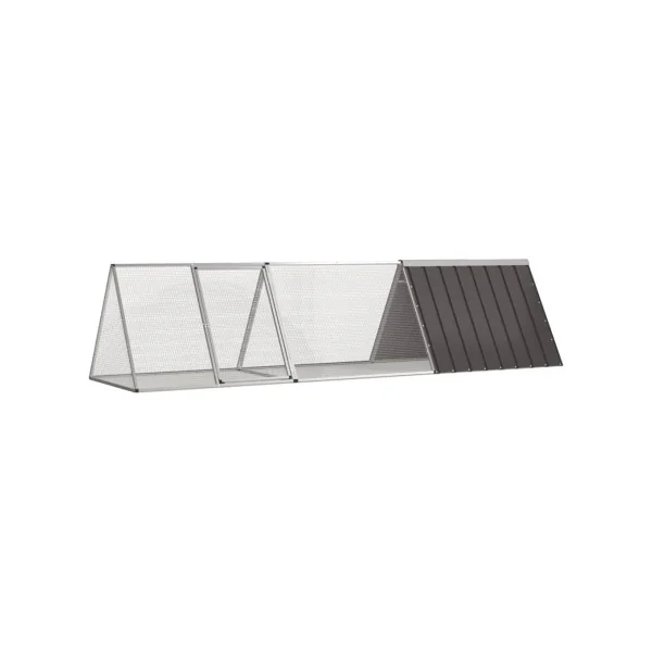 Clapier lapin en métal galvanisé anthracite Taille 2 Cage lapin avec enclos Parc rongeur acier