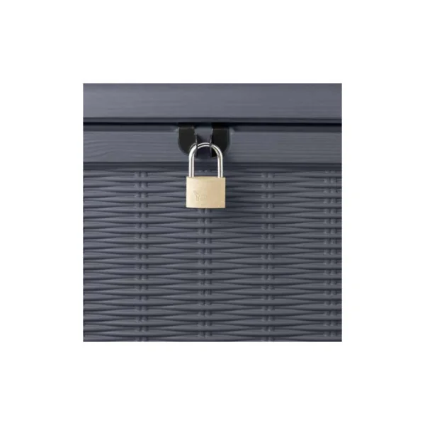 Coffre de jardin 400L gris Coffre de rangement en résine Coffre de stockage