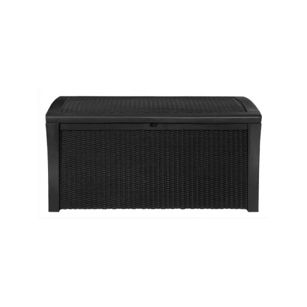 Coffre de jardin 400L gris Coffre de rangement en résine Coffre de stockage