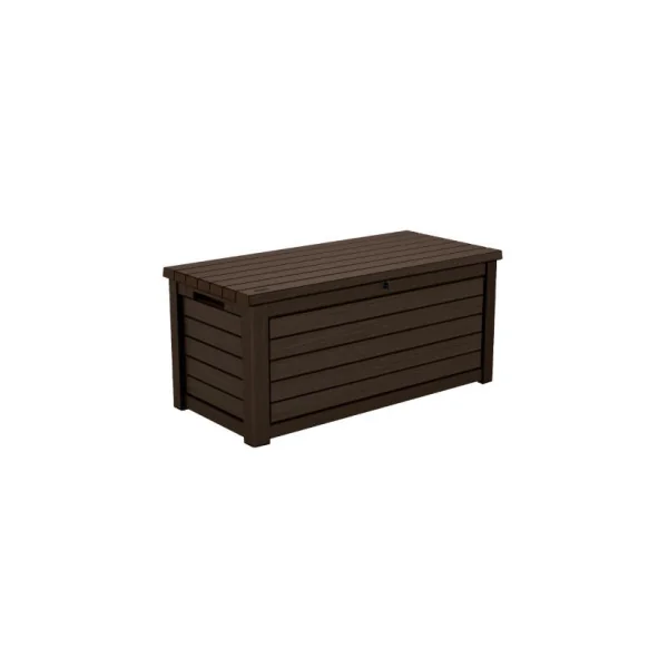 Coffre de jardin 630L marron Coffre de rangement en résine Coffre de stockage