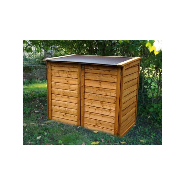 Coffre de jardin en pin du nord avec toit PVC 1350L Coffre de rangement en bois coffre de stockage bois coffre extérieur en bois