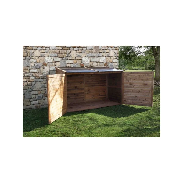Coffre de jardin en pin du nord avec toit PVC 2000L Coffre de rangement en bois coffre de stockage bois coffre extérieur en bois