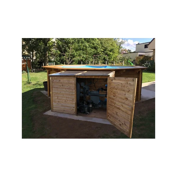 Coffre de jardin en pin du nord avec toit PVC 2000L Coffre de rangement en bois coffre de stockage bois coffre extérieur en bois