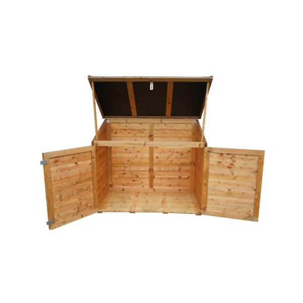 Coffre de jardin en pin du nord avec toit PVC 600L Coffre de rangement en bois coffre de stockage bois coffre extérieur en bois