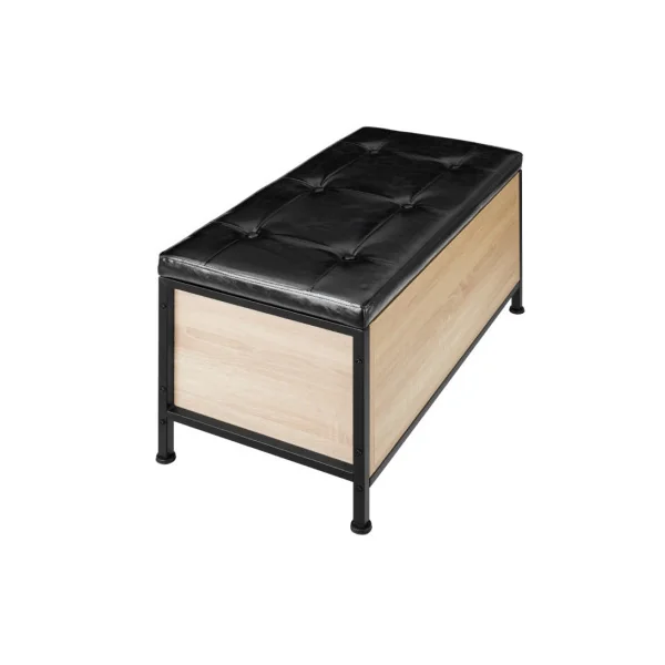Coffre de rangement industriel coffre en bois malle en bois coffre bois clair avec assise confortable