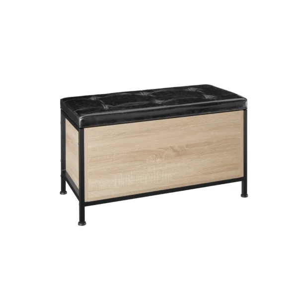 Coffre de rangement industriel coffre en bois malle en bois coffre bois clair avec assise confortable